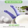 imageGreenLife Soft Grip 16 Piece Cookware Set NonToxic PFASFree Ceramic Nonstick Frying Sauce Saute Utensils Glass Lids StayCool Handles Wobble Free Dishwasher ampamp Oven Safe Black DiamondPeriwinkle