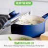 imageGreenLife Soft Grip 16 Piece Cookware Set NonToxic PFASFree Ceramic Nonstick Frying Sauce Saute Utensils Glass Lids StayCool Handles Wobble Free Dishwasher ampamp Oven Safe Black DiamondBlue