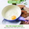 imageGreenLife Soft Grip 16 Piece Cookware Set NonToxic PFASFree Ceramic Nonstick Frying Sauce Saute Utensils Glass Lids StayCool Handles Wobble Free Dishwasher ampamp Oven Safe Black DiamondPeriwinkle
