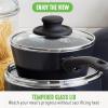 imageGreenLife Soft Grip 16 Piece Cookware Set NonToxic PFASFree Ceramic Nonstick Frying Sauce Saute Utensils Glass Lids StayCool Handles Wobble Free Dishwasher ampamp Oven Safe Black DiamondBlack Diamond