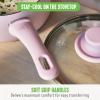 imageGreenLife Soft Grip 16 Piece Cookware Set NonToxic PFASFree Ceramic Nonstick Frying Sauce Saute Utensils Glass Lids StayCool Handles Wobble Free Dishwasher ampamp Oven Safe Black DiamondSoft Pink