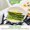 imageGreenLife Soft Grip 16 Piece Cookware Set NonToxic PFASFree Ceramic Nonstick Frying Sauce Saute Utensils Glass Lids StayCool Handles Wobble Free Dishwasher ampamp Oven Safe Black DiamondCream