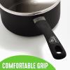 imageGreenLife Soft Grip Diamond Healthy Ceramic Nonstick 2QT Saucepan Pot with Lid PFASFree Dishwasher Safe TurquoiseBlack