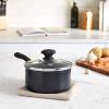imageGreenLife Soft Grip Diamond Healthy Ceramic Nonstick 2QT Saucepan Pot with Lid PFASFree Dishwasher Safe TurquoiseBlack