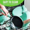 imageGreenLife Soft Grip Diamond Healthy Ceramic Nonstick 2QT Saucepan Pot with Lid PFASFree Dishwasher Safe TurquoiseTurquoise