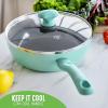 imageGreenLife Soft Grip Diamond Healthy Ceramic Nonstick 2QT Saucepan Pot with Lid PFASFree Dishwasher Safe TurquoiseTurquoise