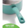 imageGreenLife Soft Grip Diamond Healthy Ceramic Nonstick 2QT Saucepan Pot with Lid PFASFree Dishwasher Safe TurquoiseTurquoise