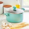 imageGreenLife Soft Grip Diamond Healthy Ceramic Nonstick 2QT Saucepan Pot with Lid PFASFree Dishwasher Safe TurquoiseTurquoise
