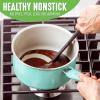 imageGreenLife Soft Grip Diamond Healthy Ceramic Nonstick 2QT Saucepan Pot with Lid PFASFree Dishwasher Safe TurquoiseTurquoise and Cream