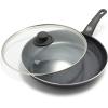 imageGreenLife Soft Grip Healthy Ceramic Nonstick 12quot Frying Pan Skillet with Lid PFASFree Dishwasher Safe BlueBlack Diamond