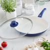 imageGreenLife Soft Grip Healthy Ceramic Nonstick 12quot Frying Pan Skillet with Lid PFASFree Dishwasher Safe BlueBlue