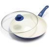 imageGreenLife Soft Grip Healthy Ceramic Nonstick 12quot Frying Pan Skillet with Lid PFASFree Dishwasher Safe BlueBlue