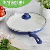 imageGreenLife Soft Grip Healthy Ceramic Nonstick 12quot Frying Pan Skillet with Lid PFASFree Dishwasher Safe BlueBlue