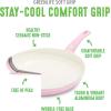 imageGreenLife Soft Grip Healthy Ceramic Nonstick 12quot Frying Pan Skillet with Lid PFASFree Dishwasher Safe BluePink