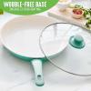 imageGreenLife Soft Grip Healthy Ceramic Nonstick 12quot Frying Pan Skillet with Lid PFASFree Dishwasher Safe BlueTurquoise