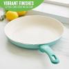 imageGreenLife Soft Grip Healthy Ceramic Nonstick 12quot Frying Pan Skillet with Lid PFASFree Dishwasher Safe BlueTurquoise