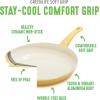 imageGreenLife Soft Grip Healthy Ceramic Nonstick 12quot Frying Pan Skillet with Lid PFASFree Dishwasher Safe BlueYellow