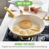 imageGreenLife Soft Grip Healthy Ceramic Nonstick 12quot Frying Pan Skillet with Lid PFASFree Dishwasher Safe BlueYellow