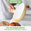 imageGreenLife Soft Grip Healthy Ceramic Nonstick 12quot Frying Pan Skillet with Lid PFASFree Dishwasher Safe BlueYellow