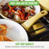 imageGreenLife Soft Grip Healthy Ceramic Nonstick 12quot Frying Pan Skillet with Lid PFASFree Dishwasher Safe BlueYellow