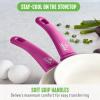 imageGreenLife Soft Grip Healthy Ceramic Nonstick 7quot and 10quot Frying Pan Set PFAS ampamp PFOAFree Dishwasher Safe Egg Omelet Skillet Cookware for Easy Cooking NonStick Kitchen Essentials BlueBright Pink
