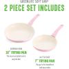 imageGreenLife Soft Grip Healthy Ceramic Nonstick 7quot and 10quot Frying Pan Set PFAS ampamp PFOAFree Dishwasher Safe Egg Omelet Skillet Cookware for Easy Cooking NonStick Kitchen Essentials BlueSoft Pink
