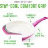 imageGreenLife Soft Grip Healthy Ceramic Nonstick 7quot and 10quot Frying Pan Set PFAS ampamp PFOAFree Dishwasher Safe Egg Omelet Skillet Cookware for Easy Cooking NonStick Kitchen Essentials BlueBright Pink