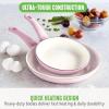 imageGreenLife Soft Grip Healthy Ceramic Nonstick 7quot and 10quot Frying Pan Set PFAS ampamp PFOAFree Dishwasher Safe Egg Omelet Skillet Cookware for Easy Cooking NonStick Kitchen Essentials BlueSoft Pink