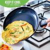imageGreenLife Soft Grip Healthy Ceramic Nonstick 8quot 10quot and 12quot Frying Pan Skillet Set PFASFree Dishwasher Safe BlueBlack