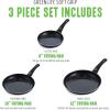 imageGreenLife Soft Grip Healthy Ceramic Nonstick 8quot 10quot and 12quot Frying Pan Skillet Set PFASFree Dishwasher Safe BlueBlack