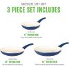 imageGreenLife Soft Grip Healthy Ceramic Nonstick 8quot 10quot and 12quot Frying Pan Skillet Set PFASFree Dishwasher Safe BlueBlue