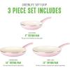 imageGreenLife Soft Grip Healthy Ceramic Nonstick 8quot 10quot and 12quot Frying Pan Skillet Set PFASFree Dishwasher Safe BlueSoft Pink