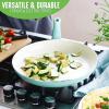 imageGreenLife Soft Grip Healthy Ceramic Nonstick 8quot 10quot and 12quot Frying Pan Skillet Set PFASFree Dishwasher Safe BlueTurquoise
