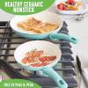 imageGreenLife Soft Grip Healthy Ceramic Nonstick 8quot 10quot and 12quot Frying Pan Skillet Set PFASFree Dishwasher Safe BlueTurquoise