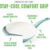 imageGreenLife Soft Grip Healthy Ceramic Nonstick 8quot 10quot and 12quot Frying Pan Skillet Set PFASFree Dishwasher Safe BlueTurquoise