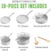 imageGreenLife TriPly Stainless Steel Healthy Ceramic Nonstick 10 Piece Cookware Pots and Pans Set PFASFree Multi Clad Induction Dishwasher Safe Oven Safe Silver