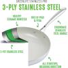 imageGreenLife TriPly Stainless Steel Healthy Ceramic Nonstick 8quot Frying Pan Skillet PFASFree Multi Clad Induction Dishwasher Safe Oven Safe Silver11 Frying Pan Skillet