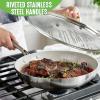 imageGreenLife TriPly Stainless Steel Healthy Ceramic Nonstick 8quot Frying Pan Skillet PFASFree Multi Clad Induction Dishwasher Safe Oven Safe Silver12 Frying Pan Skillet with Lid