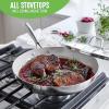 imageGreenLife TriPly Stainless Steel Healthy Ceramic Nonstick 8quot Frying Pan Skillet PFASFree Multi Clad Induction Dishwasher Safe Oven Safe Silver12 Frying Pan Skillet with Lid