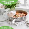 imageGreenLife TriPly Stainless Steel Healthy Ceramic Nonstick 8quot Frying Pan Skillet PFASFree Multi Clad Induction Dishwasher Safe Oven Safe Silver375QT Saute Pan Jumbo Cooker with Lid