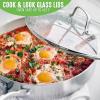 imageGreenLife TriPly Stainless Steel Healthy Ceramic Nonstick 8quot Frying Pan Skillet PFASFree Multi Clad Induction Dishwasher Safe Oven Safe Silver375QT Saute Pan Jumbo Cooker with Lid