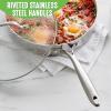 imageGreenLife TriPly Stainless Steel Healthy Ceramic Nonstick 8quot Frying Pan Skillet PFASFree Multi Clad Induction Dishwasher Safe Oven Safe Silver375QT Saute Pan Jumbo Cooker with Lid