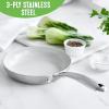imageGreenLife TriPly Stainless Steel Healthy Ceramic Nonstick 8quot Frying Pan Skillet PFASFree Multi Clad Induction Dishwasher Safe Oven Safe Silver8 Frying Pan Skillet