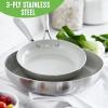 imageGreenLife TriPly Stainless Steel Healthy Ceramic Nonstick 8quot Frying Pan Skillet PFASFree Multi Clad Induction Dishwasher Safe Oven Safe Silver8 and 11 Frying Pan Skillet Set