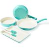 imageGreenLife 12Cup Muffin Pan Healthy Ceramic Nonstick Bakeware PFOA ampamp PFASFree Cupcake Sheet Durable Baking Tray Versatile Kitchen Essentials Easy Clean Muffin Mold Nonstick Baking Pan BlueTurquoise