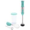 imageGreenLife 500Watt Immersion Electric Handheld Stick Blender with Stainless Steel Blades Whisk Frother Measuring Cup and Lid Soups Puree Cake MultiSpeed Control Portable BlackTurquoise