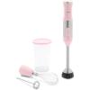 imageGreenLife 500Watt Immersion Electric Handheld Stick Blender with Stainless Steel Blades Whisk Frother Measuring Cup and Lid Soups Puree Cake MultiSpeed Control Portable BlackPink