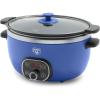 imageGreenLife 6 QT Ceramic Slow Cooker PFASFree Programmable Removable Healthy Nonstick Pot for large families Sear on Stovetop Keep Warm Digital Timer Dishwasher Safe Glass Lid ampamp Crock BlueNight Blue