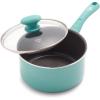 imageGreenLife Soft Grip Diamond Healthy Ceramic Nonstick 2QT Saucepan Pot with Lid PFASFree Dishwasher Safe TurquoiseTurquoise