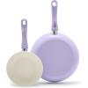 imageGreenLife Soft Grip Healthy Ceramic Nonstick 7quot and 10quot Frying Pan Set PFAS ampamp PFOAFree Dishwasher Safe Egg Omelet Skillet Cookware for Easy Cooking NonStick Kitchen Essentials BlueLavender